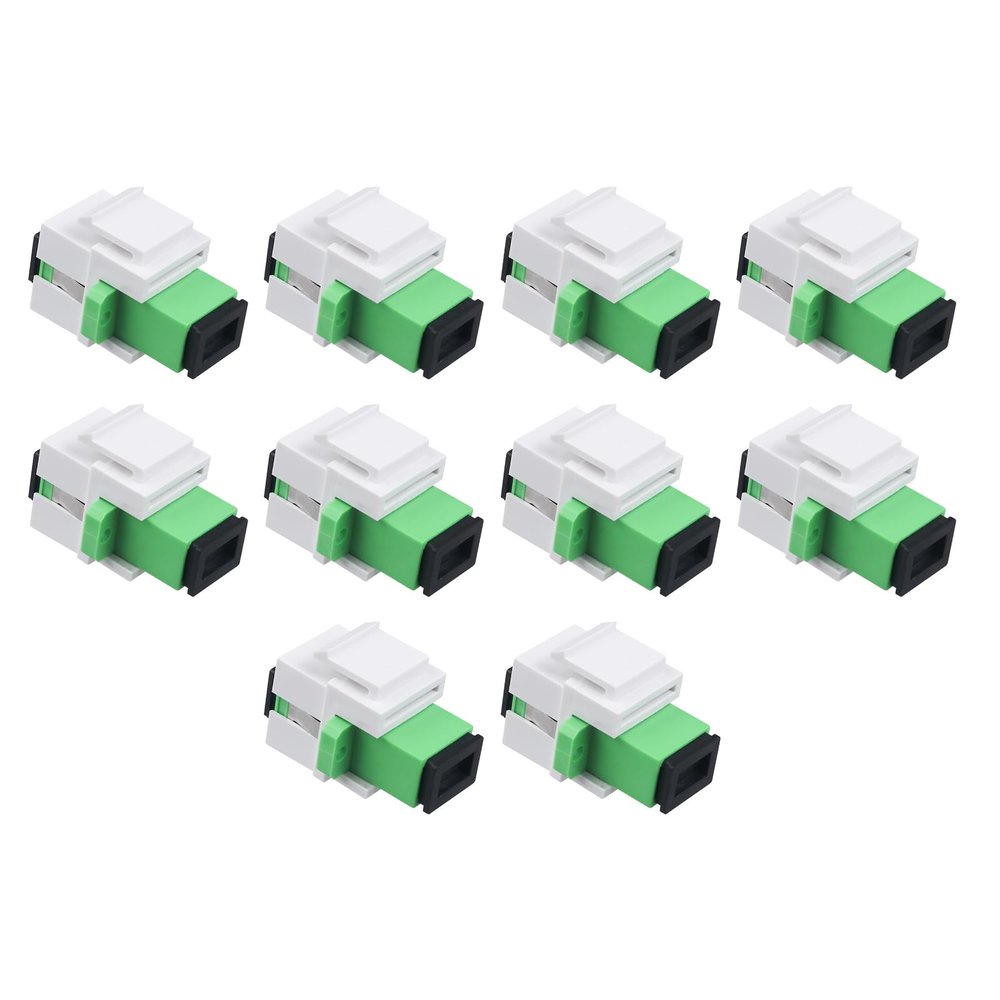 Xunsomten-10pcs SC/APC Fiber Optic Coupler Keystone Jack Modular for Patch Panels and Wall Plates Fiber Optic Cable Adapter SC Single Mode