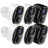 ELECCTV 2K QHD 5200mAh Battery Operated Home Security Cameras Wireless Outdoor WiFi, IP65 Waterproof, Two-Way Audio, Color Night Vision, Motion Sensor, No Subscription-2PACK BW4 (4White+2Black) view 1
