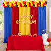 10ft x 15ft Thick Backdrop Curtain for Parties, Yellow Red Royal Blue Wrinkle Free Photography Backdrop Drapes, 6 Panels 2.5ft x 10ft Theme Party Backdrop Drapes for Baby Birthday Party Decorations view 1