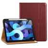 DTTO for iPad Air 5th/4th Generation Case 2022/2020, Premium Leather Folio Stand Cover with Pencil Holder[2nd Pencil Charging] and Bluetooth Keyboard, Wireless Rechargeable Keyboard, Burgundy Red view 2