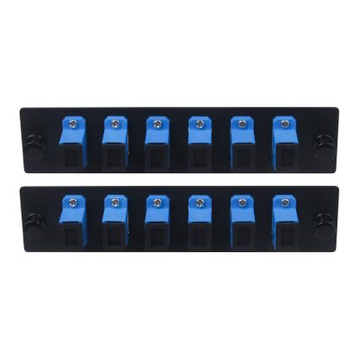 Xunsomten-2pc 6 Fibers Cores SC UPC Compatible Fiber Patch Panel