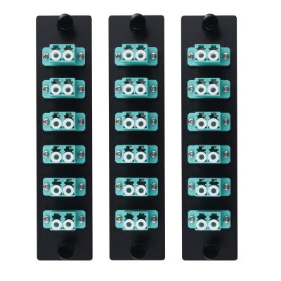Xunsomten-3pc 12 Fibers Cores LC OM3 Compatible Fiber Patch Panel