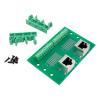 Jienk RJ45 8P8C DIN Rail Mount Ethernet Connector Breakout Board, Two Way RJ45 Vertical Jack Terminal Block Connector with C45 DIN Rail Clips view 2