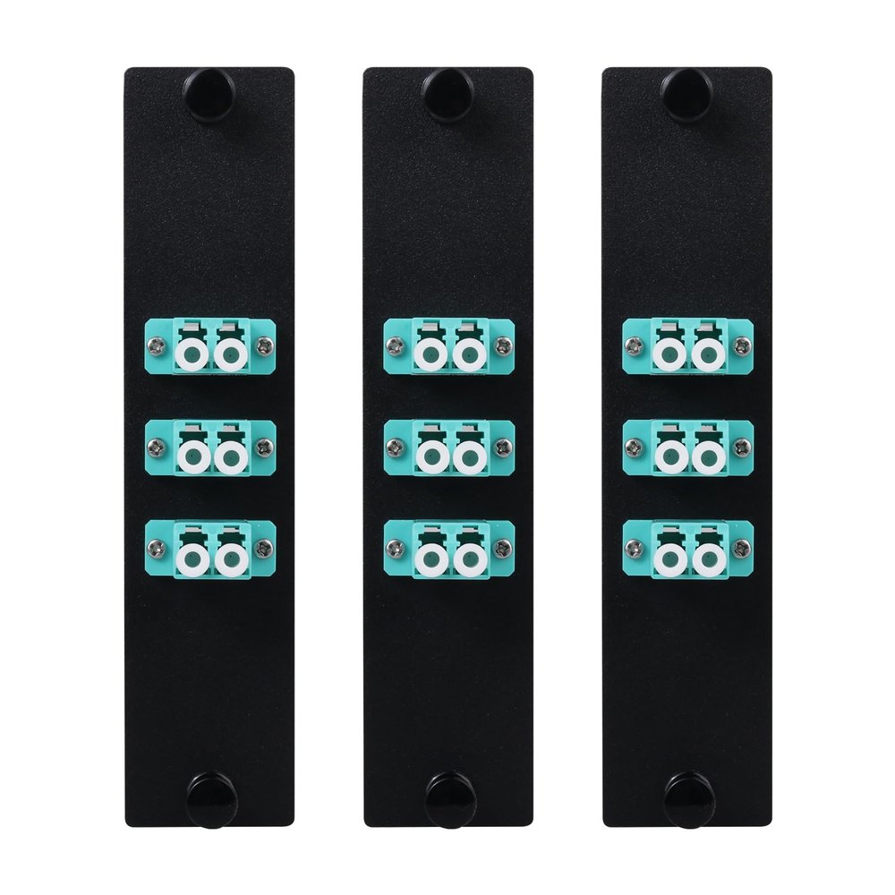 Xunsomten-3pc 6 Fibers Cores LC OM3 Compatible Fiber Patch Panel