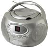 HANNLOMAX HX-333CD Portable CD Boombox, AM/FM Radio, LED Display, Aux-in Jack, AC/DC Dual Power Source. (Silver) view 1