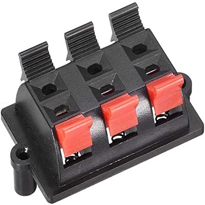 XYWHPGV 2 Row 6 Way Speaker Terminal Spring Clamp Push Release Connector Audio Cable Clamps Strip Block WP6-03B(ee826 8ffff b5d44 753fc a2b01 36413
