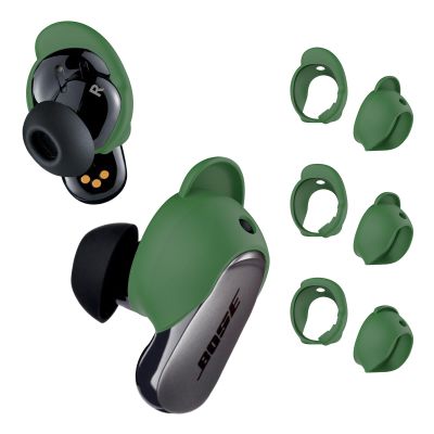 [3 Pairs] Ear Tips Covers for Bose QuietComfort Earbuds II&Bose QuietComfort Ultra Earbuds, WOFRO Anti Slip Silicone Sport Wingtip Anti Scratches Eartip Accessories (S/M/L) -Green