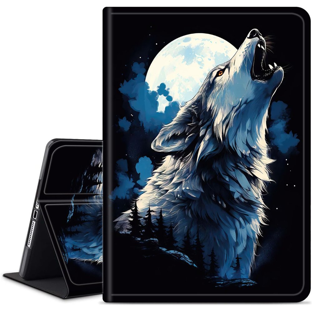 Case for All-New Kindle 10th Generation 2019 Release,Slim PU Leather Smart E-Reader Cases Covers with Auto Wake/Sleep,Kindle 10th Gen 2019 E-Reader,Roaring Wolf