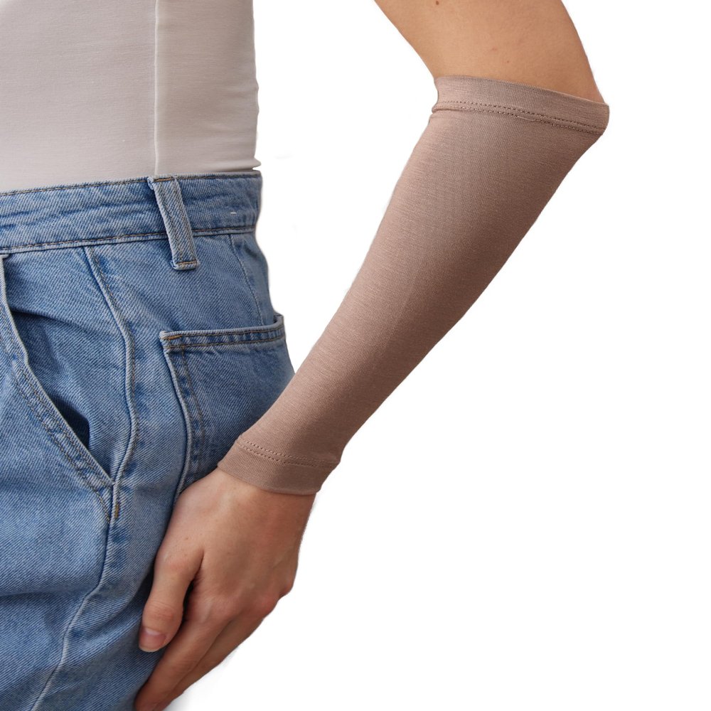 femple Arm Cover | For Muslim Women Islamic Jersey Muslim Arm Cover | Sun UV Protection Hijab Oversleeve (Warm Sand)