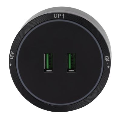 Matte Black Standard Decorator Electrical Wall Receptacle Outlet with Electric USB Plug, 180 to 250v Slide Power Track Socket, Recessed Outlet for Side Table Sofa Table