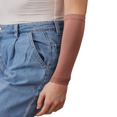 femple Arm Cover | For Muslim Women Islamic Jersey Muslim Arm Cover | Sun UV Protection Hijab Oversleeve (Dusty Rose)