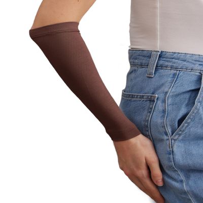 femple Arm Cover | For Muslim Women Islamic Jersey Muslim Arm Cover | Sun UV Protection Hijab Oversleeve (Mocha)