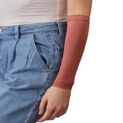 femple Arm Cover | For Muslim Women Islamic Jersey Muslim Arm Cover | Sun UV Protection Hijab Oversleeve (Terracotta)