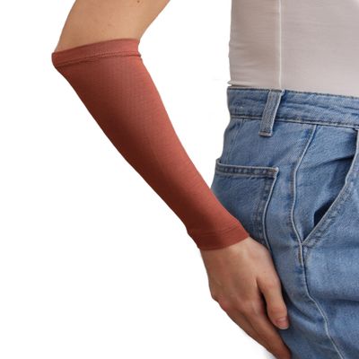 femple Arm Cover | For Muslim Women Islamic Jersey Muslim Arm Cover | Sun UV Protection Hijab Oversleeve (Redwood)