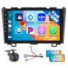 Hikity for Honda CRV 2007 2008 2009 2010 2011 Android Car Stereo with Wireless Apple Carplay Android Auto, 2GB+64GB 9 inch Touchscreen Car Radio Support GPS Navigation WiFi BT FM EQ + Backup Camera view 1