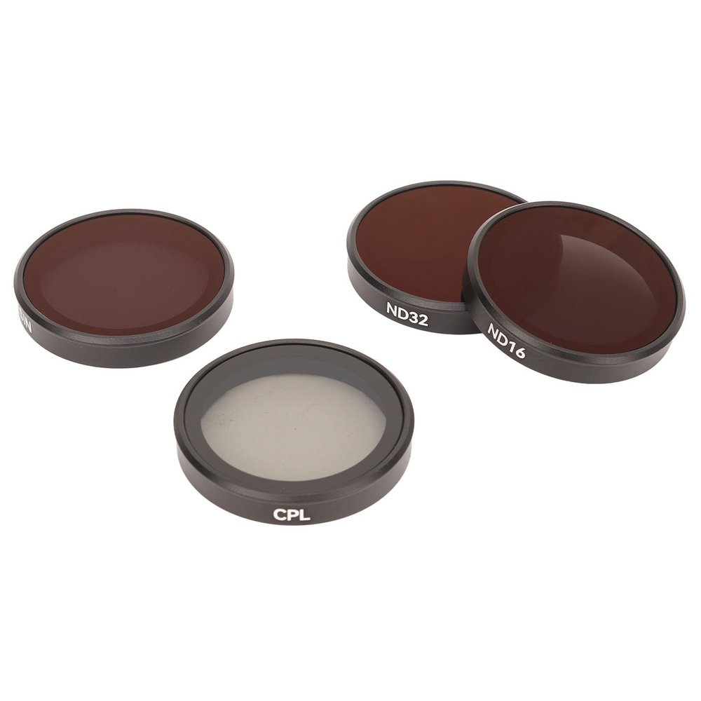 Action Camera Filter Set, Aluminum Alloy Frame, CPL ND8 ND16 ND32 Lens Filter for Action 4 3, Simple Operation, Silicone, Optical Glass