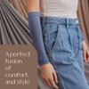 femple Arm Cover | For Muslim Women Islamic Jersey Muslim Arm Cover | Sun UV Protection Hijab Oversleeve (Denim) view 3