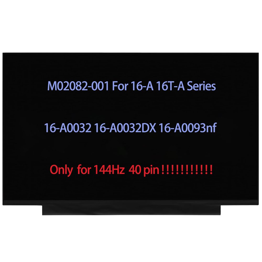 16.1" M02082-001 Screen Replacement Compatible with HP Pavilion Gaming OEM 16-A 16T-A 16-a0032 16-A0032DX 16-A0093nf LED LCD Display Panel FHD 19201080 40 Pin (144Hz)