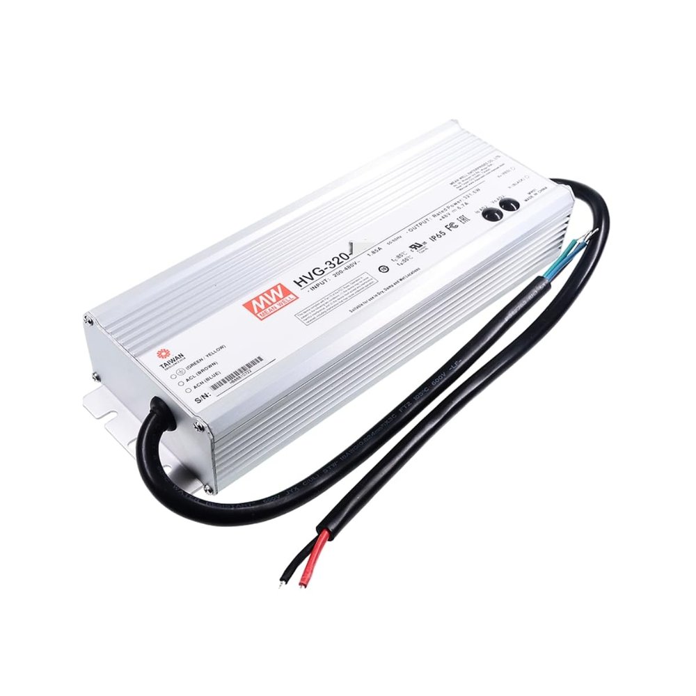 Mean Well HVG 320W 42V 7.6A LED Driver HVG-320-42A AC-DC Constant Current Voltage Switching Power Supply Converter Transformer with IP65, PFC, Output Current and Voltage Adjustable