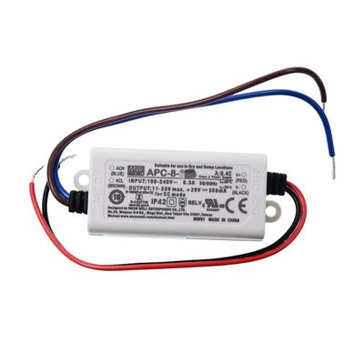 Mean Well APC 8W 6-11V 700mA LED Driver APC-8-700 AC-DC Single Output Constant Current Switching Power Supply Converter Transformer with IP42, Plastic Case