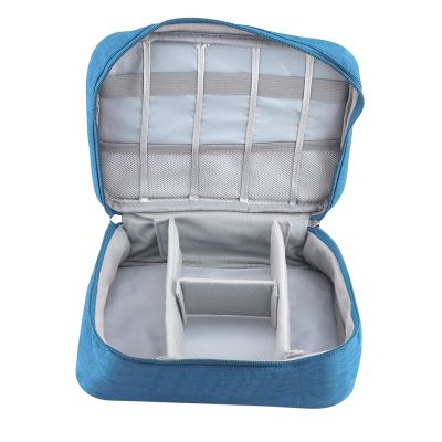 Gavigain Portable Organizer Bag for Headphone Organizer Power Bank Headphone Digital Small Organizer Nylon Storage Bag for USB Cable(Blue)