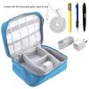 Gavigain Portable Organizer Bag for Headphone Organizer Power Bank Headphone Digital Small Organizer Nylon Storage Bag for USB Cable(Blue) view 3