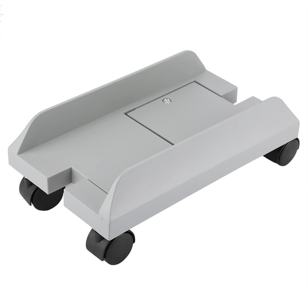 Computer Case Brackets Removable Computer Case Bays Brackets Desktop Storage Racks w/Brakes Computer Hosting Racks Computer Racks (White)