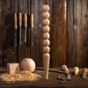 Beech Farmhouse Wood Table Leg - Unfinished - DIY Furniture - Turned Wooden Leg (16 Inch / 40 cm) view 2