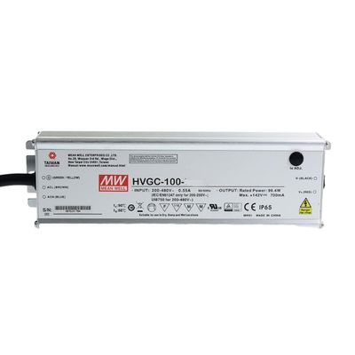 Mean Well HVGC 100W 29-285V 350mA LED Driver HVGC-100-350B AC-DC Constant Current Voltage Switching Power Supply Converter Transformer with IP67, PFC, 3 in 1 Dimming