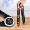 Cutting Angle Gauge, Miter Saw Protractor with 2 Scribing Needles Angle Measurement Finder Cutting Tool with Bubble, Protractors (Black Red) view 4