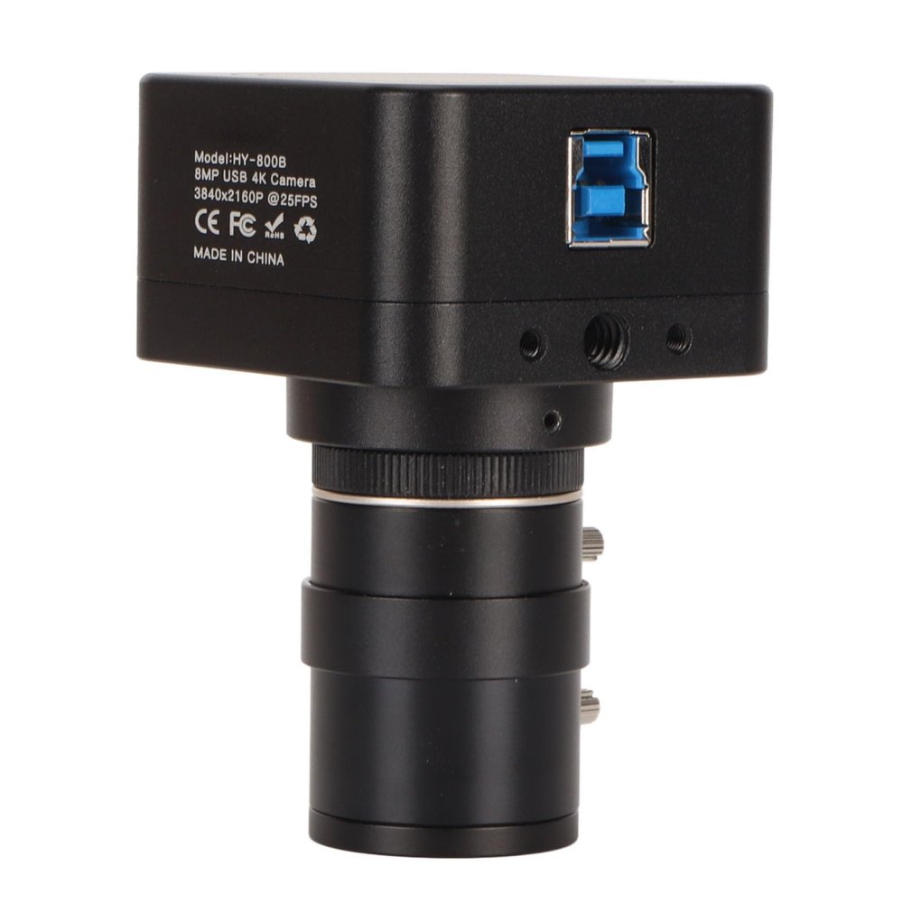 4K USB Webcam, 2160P UHD Optical Zoom Lens 2.8 to 12mm F1.4 Manual Zoom CS Mount Lens PC Camera, Mini USB2.0 Camera for Live Streaming