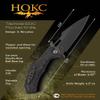 HOKC Mongoose-2C | 337-708406 | Pocket Knife, EDC Knife by Official Dealer - Designed by Russian Master Aleksander Biryukov - Liner Lock, G10 Handle, Adjustable Pocket Clip, Ceramic Double Row Ball Bearing, Finger Flipper, Wave Opener, Long and Durab view 3