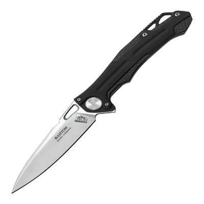 HOKC Phantom | 338-107406 | Pocket Knife, EDC Knife by Official Dealer - Designed by Russian Master Aleksander Biryukov - Liner Lock, G10 w/ Carbon Fiber Handle, Comfortable Pocket Clip, Ball Bearing, Finger Flipper, Long and Durable D2 Stainless Too