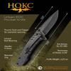 HOKC Airborne | 322-580005 | Pocket Knife, EDC Knife by Official Dealer - Frame Lock, Steel Handle, Ball Bearing Pivot, Ambidextrous Thumb Stud, Finger Flipper, Comfortable Pocket Clip, Long and Durable AUS8 Stainless Steel, Black Stone Wash Finished view 3