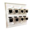 DIYTECH Cat7 Wall Plate - RJ45 Ethernet Wall Outlet, Female to Female Cat 7 Plate, for Network Setup - White (8 Port) view 2