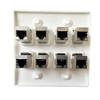 DIYTECH Cat7 Wall Plate - RJ45 Ethernet Wall Outlet, Female to Female Cat 7 Plate, for Network Setup - White (8 Port) view 3