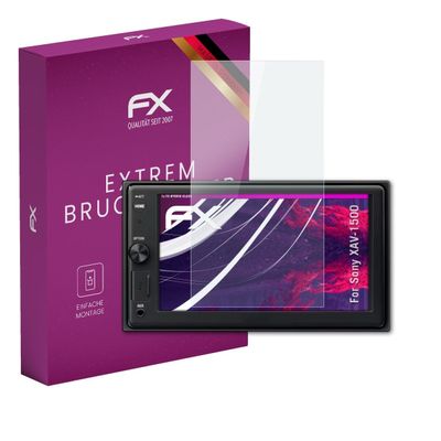 atFoliX Plastic Glass Protective Film compatible with Sony XAV-1500, 9H Hybrid-Glass FX Screen Protector