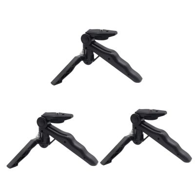 PartyKindom 3pcs Mini Handheld Tripod Stand for Cameras Live Self-Timer Tripod Pads Lightweight and Sturdy Design for Vlogging and Photography Black