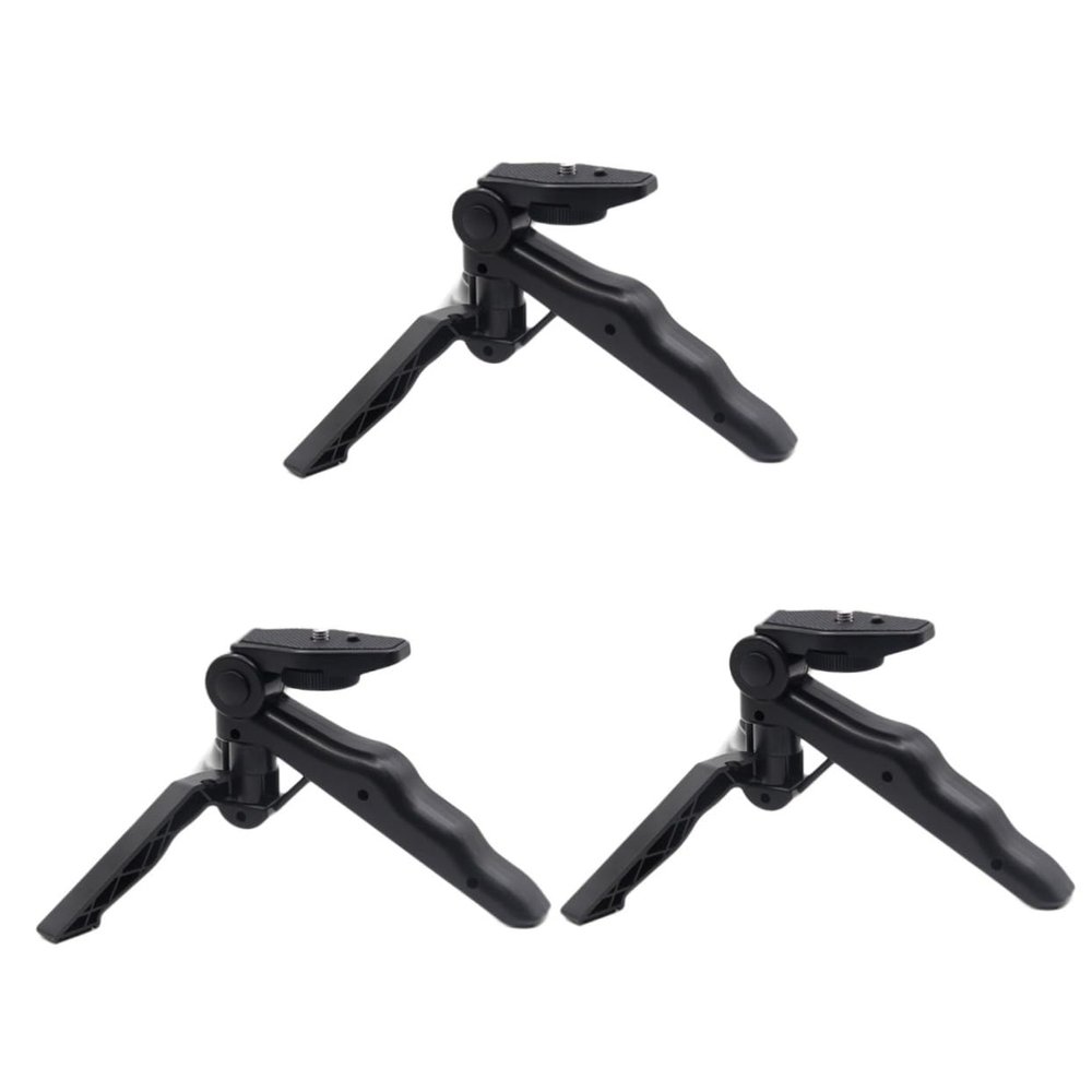 PartyKindom 3pcs Mini Handheld Tripod Stand for Cameras Live Self-Timer Tripod Pads Lightweight and Sturdy Design for Vlogging and Photography Black