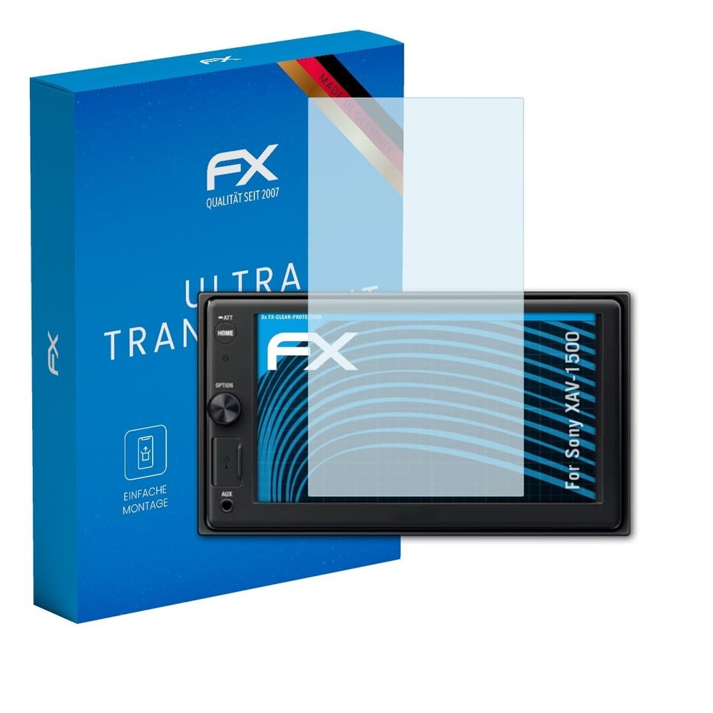 atFoliX Screen Protection Film compatible with Sony XAV-1500 Screen Protector, ultra-clear FX Protective Film (3X)