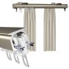 Ceiling Track Set for Curtains, Ceiling Curtain Track, Curtain Track Ceiling Wall Black Mounted, Heavy Duty 2m Sliding Shower Curtain Rail, Room Divider, can Be Used in Windows, Bedrooms (Color : Cha view 1