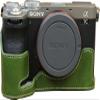 A7C II Case, BMAOLLONGB Handmade PU Leather Half Camera Case Bag Cover Bottom Opening Version for Sony Alpha A7C II with Hand Strap (Green) view 1