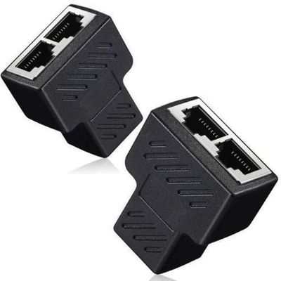 BUBUCAM 2 Pack RJ45 Splitter Coupler Adapter Network LAN ETHERNET Internet Extension for Cat 5, Cat5e, Cat 6