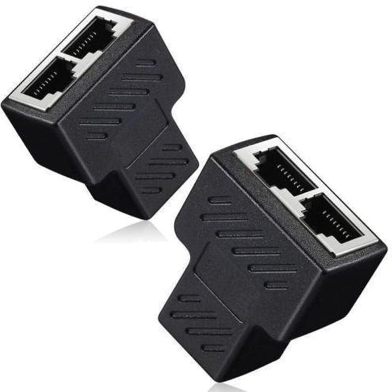 BUBUCAM 2 Pack RJ45 Splitter Coupler Adapter Network LAN ETHERNET Internet Extension for Cat 5, Cat5e, Cat 6