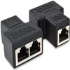 BUBUCAM 2 Pack RJ45 Splitter Coupler Adapter Network LAN ETHERNET Internet Extension for Cat 5, Cat5e, Cat 6 view 2