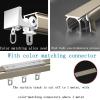 Ceiling Track Set for Curtains, Ceiling Curtain Track, Curtain Track Ceiling Wall Black Mounted, Heavy Duty 2m Sliding Shower Curtain Rail, Room Divider, can Be Used in Windows, Bedrooms (Color : Bla view 3