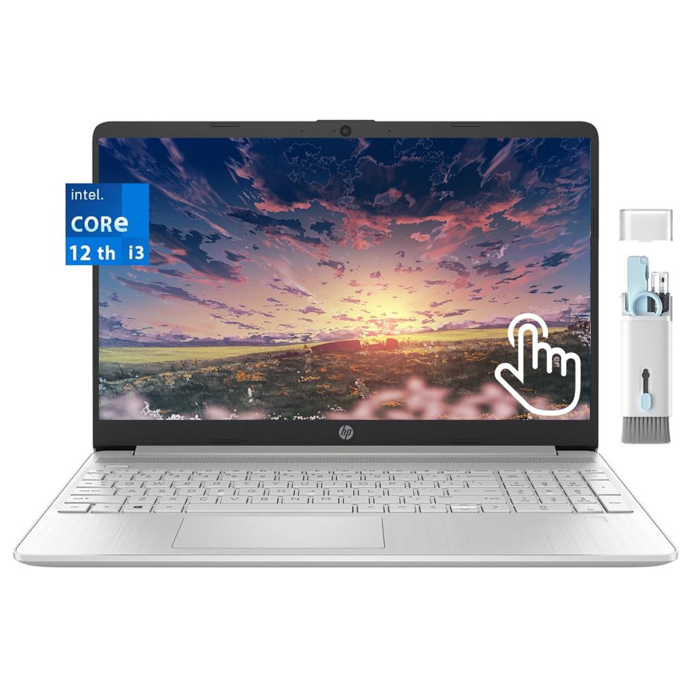 HP 15.6" Touchscreen Business Laptop - Intel Core i3-1215U, 32GB RAM, 1TB SSD, Intel UHD Graphics, WiFi, Bluetooth, Long Battery Life, Windows 11 Home, with Cleaning Brush