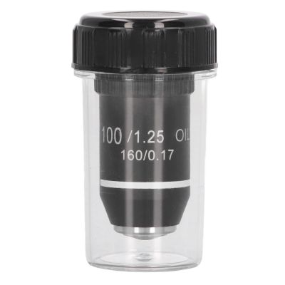 100X Microscope Objective Lens Replacement, 100X (Oil, Spring) Achromatic Microscope Objective Lens, with International Standard RMS Size 20.2mm Screw Interface, for Compound Microscopes
