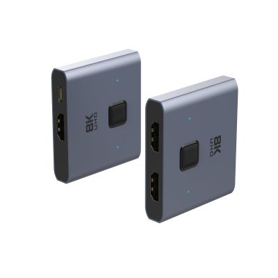 ALINKLIFE HDMI Spliter Compatible with 8K HDMI Cable 8K@60Hz 4K@120Hz Converter Bidirectional HDMI Switcher Ultra HD 8K High Speed 48Gbps with one Button Switch Female to Female x 2 Port