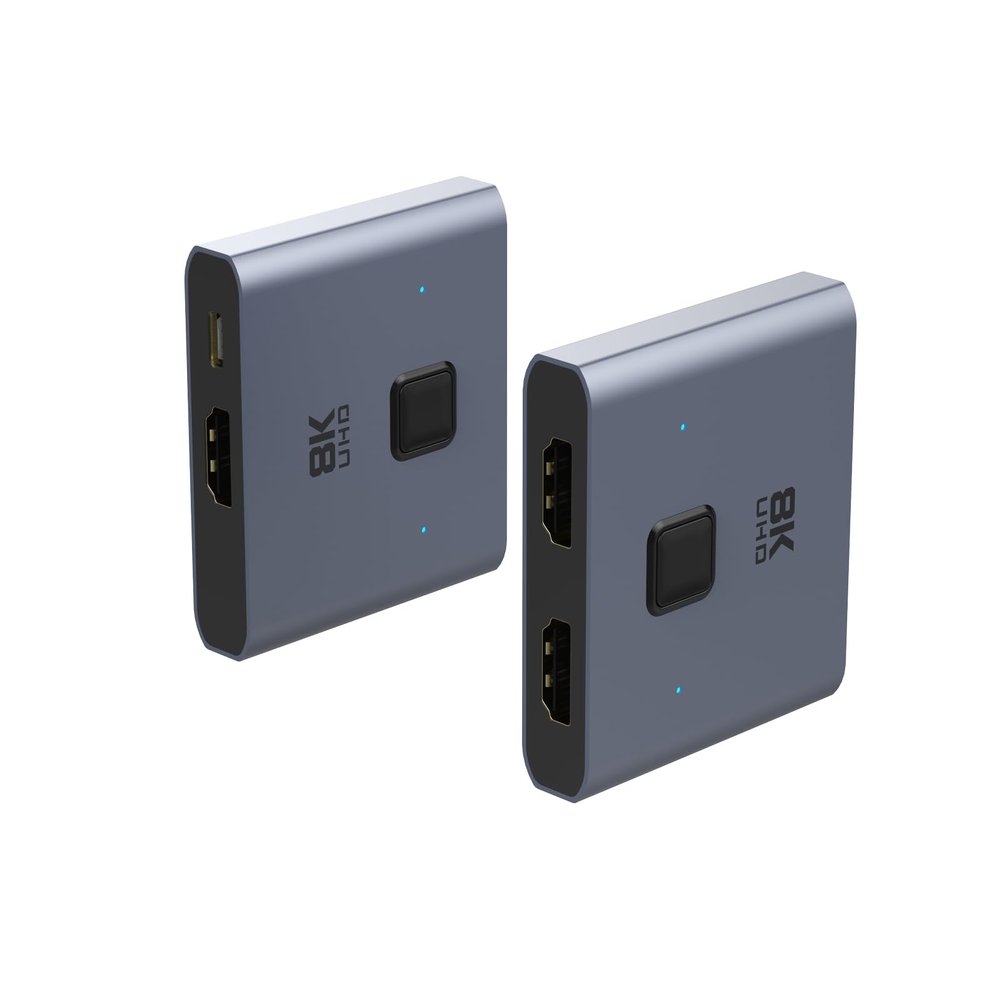 ALINKLIFE HDMI Spliter Compatible with 8K HDMI Cable 8K@60Hz 4K@120Hz Converter Bidirectional HDMI Switcher Ultra HD 8K High Speed 48Gbps with one Button Switch Female to Female x 2 Port
